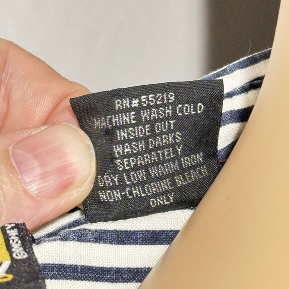 Vtg Mickey Unlimited Disney Stripe Denim Shirt Women’s Medium Button Up EUC - Picture 11 of 11